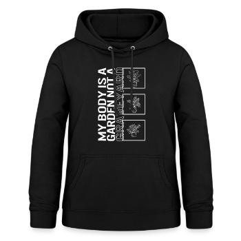 Mein Körper ist ein Garten, kein Friedhof, eine Gartenpflanze - Frauen Hoodie - Schwarz - Vorne - AI Model Female 172 light (172cm)