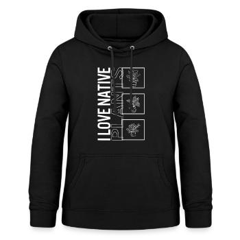 Ich liebe einheimische Pflanzen, Gartenpflanzen gärtnern - Frauen Hoodie - Schwarz - Vorne - AI Model Female 172 light (172cm)