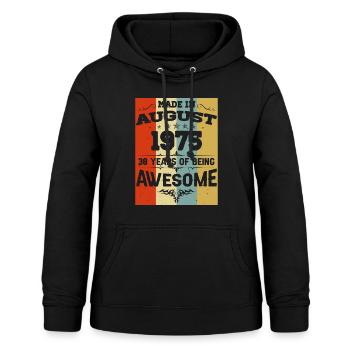 August 1975 Vintage Jahrgang Geburtstag - Frauen Hoodie - Schwarz - Vorne - AI Model Female 172 light (172cm)