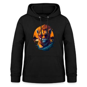 Mignon bébé lion - Sweat à capuche Femme - noir - Devant - AI Model Female 172 light (172cm)