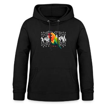 Liebesvögel Lovebirds Papagei Fan Lovebird - Frauen Hoodie - Schwarz - Vorne - AI Model Female 172 light (172cm)