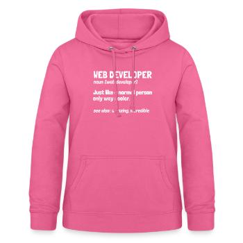 Web Developer Web Developer - Women's Hoodie - pink - Front - AI Model Female 172 light (172cm)