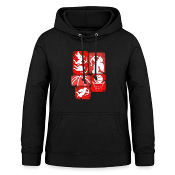 Chemise de Saint-Valentin, basket-ball Valentines Cupidon - Sweat à capuche Femme - noir - Devant - AI Model Female 172 light (172cm)