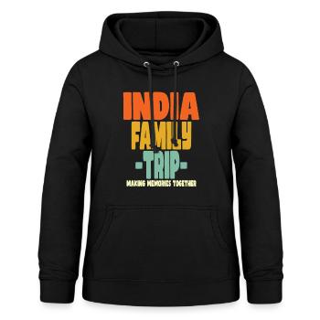 India Family Trip Urlaub - Frauen Hoodie - Schwarz - Vorne - AI Model Female 172 light (172cm)