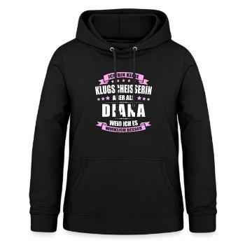 Name Diana Vorname Klugscheisserin Namenstag - Frauen Hoodie - Schwarz - Vorne - AI Model Female 172 light (172cm)
