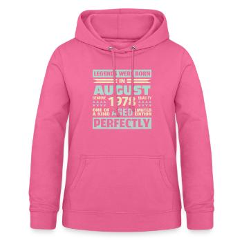 45th Birthday August Vintage 1978 Vintage - Women's Hoodie - pink - Front - AI Model Female 172 light (172cm)