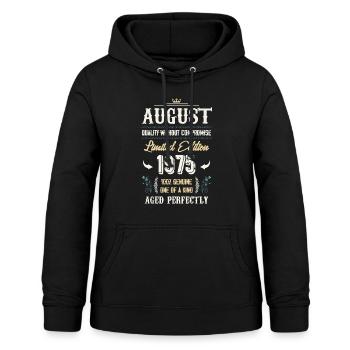 August 1975 Vintage Geburtstag Geschenk - Frauen Hoodie - Schwarz - Vorne - AI Model Female 172 light (172cm)