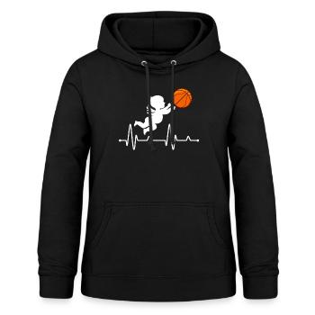 Chemise de Saint-Valentin, paniers de basket-ball Cupid Heart - Sweat à capuche Femme - noir - Devant - AI Model Female 172 light (172cm)