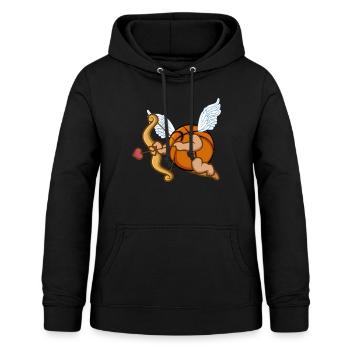 Chemise de Saint-Valentin, basket-ball Cupid Hoops Romance - Sweat à capuche Femme - noir - Devant - AI Model Female 172 light (172cm)