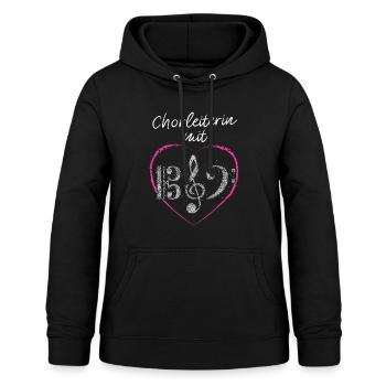 Chorleiterin mit Herz Chor Musikverein Musikschule - Frauen Hoodie - Schwarz - Vorne - AI Model Female 172 light (172cm)