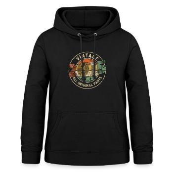 2015 Geburtstag Vintage All Original Parts - Frauen Hoodie - Schwarz - Vorne - AI Model Female 172 light (172cm)