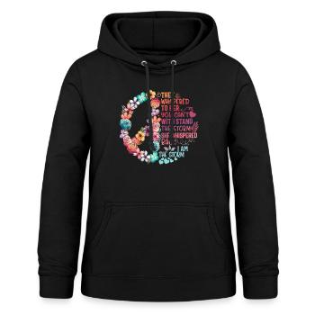 Ich bin Sturm, sie flüsterten ihr, du kannst nicht widerstehen - Frauen Hoodie - Schwarz - Vorne - AI Model Female 172 light (172cm)