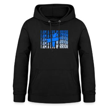 Cyclic Vomiting Syndrome Shirt, Ich bin ein CVS-Krieger - Frauen Hoodie - Schwarz - Vorne - AI Model Female 172 light (172cm)