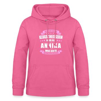 Name Annika Vorname Klugscheisserin Namenstag - Frauen Hoodie - Pink - Vorne - AI Model Female 172 light (172cm)