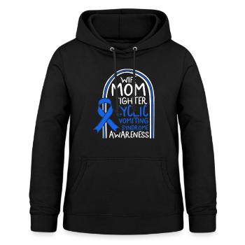 Zyklisches Erbrechenssyndrom T-Shirt, Ehefrau Mama Kämpfer - Frauen Hoodie - Schwarz - Vorne - AI Model Female 172 light (172cm)