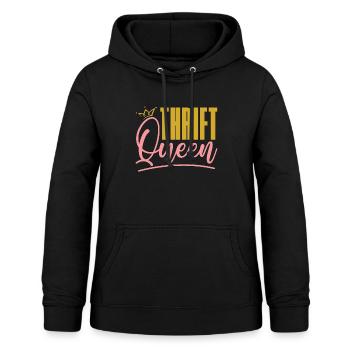 Thrift Shopping Thrift Queen Second Hand Thrifter - Frauen Hoodie - Schwarz - Vorne - AI Model Female 172 light (172cm)