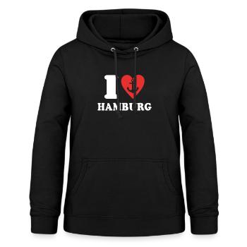I Love Hamburg Liebe Hamburger - Frauen Hoodie - Schwarz - Vorne - AI Model Female 172 light (172cm)