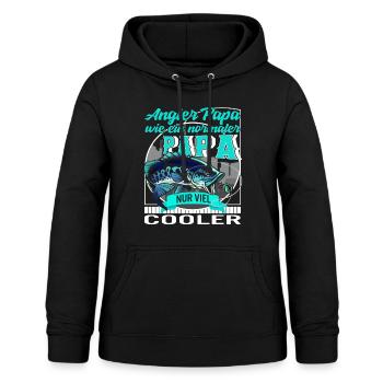 Angeln-Shirt, Angler-Vati wie ein normaler Vati, - Frauen Hoodie - Schwarz - Vorne - AI Model Female 172 light (172cm)