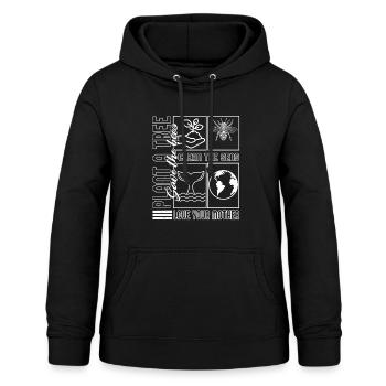 Earth Shirt, Umweltfreundliches T-Shirt, Umweltfreundlich, - Frauen Hoodie - Schwarz - Vorne - AI Model Female 172 light (172cm)