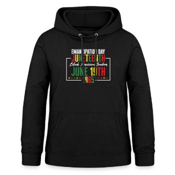 Black Lives Matter T-Shirt, Tag der Emanzipation - Frauen Hoodie - Schwarz - Vorne - AI Model Female 172 light (172cm)
