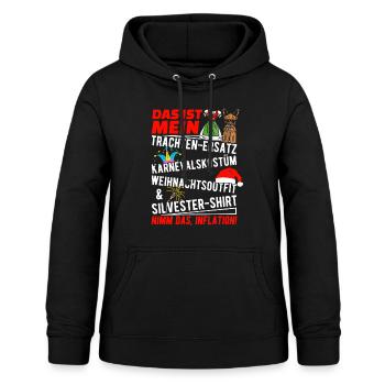 Trachten Ersatz Nimm Das Inflation Trachtenshirt - Frauen Hoodie - Schwarz - Vorne - AI Model Female 172 light (172cm)