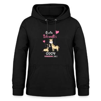 Große Schwester 2024 Mädchen Giraffe - Frauen Hoodie - Schwarz - Vorne - AI Model Female 172 light (172cm)