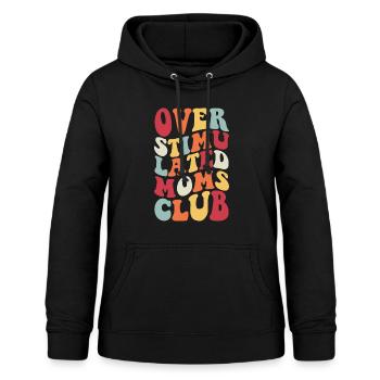 �berstimulierter Frauen �berstimulierte MOMS Club - Frauen Hoodie - Schwarz - Vorne - AI Model Female 172 light (172cm)