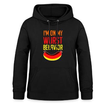 German Sausages I'm on my Wurst Behavior - Women's Hoodie - black - Front - AI Model Female 172 light (172cm)