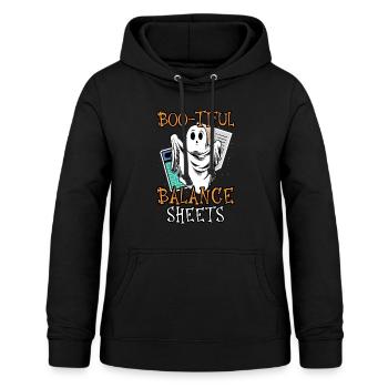 Boo-tiful Bilans Comptable Halloween - Sweat à capuche Femme - noir - Devant - AI Model Female 172 light (172cm)