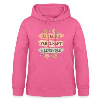 81. Geburtstag Geschenk 81 Jahre Frau - Frauen Hoodie - Pink - Vorne - AI Model Female 172 light (172cm)
