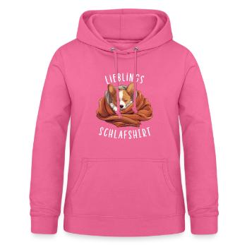 Lieblings Schlafshirt Corgi Pyjama Oberteil - Frauen Hoodie - Pink - Vorne - AI Model Female 172 light (172cm)
