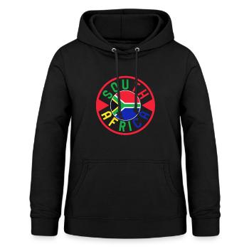 Afrika-Hemd, Südafrika-Flagge Vintage-Design - Frauen Hoodie - Schwarz - Vorne - AI Model Female 172 light (172cm)
