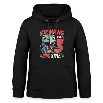 T-Rex Turning 3 Stomping into 3rd Dino Style Bday - Frauen Hoodie - Schwarz - Vorne - AI Model Female 172 light (172cm)