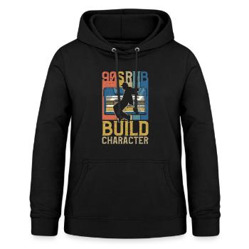 R&B 90s - Sweat à capuche Femme - noir - Devant - AI Model Female 172 light (172cm)