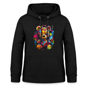 Liebevoller Honig-Herz-Kuschel-Bär - Frauen Hoodie - Schwarz - Vorne - AI Model Female 172 light (172cm)