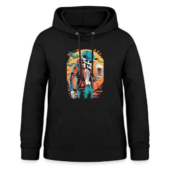 Plaisir de la bière d’Halloween avec squelette, le festival s’éveille - Sweat à capuche Femme - noir - Devant - AI Model Female 172 light (172cm)