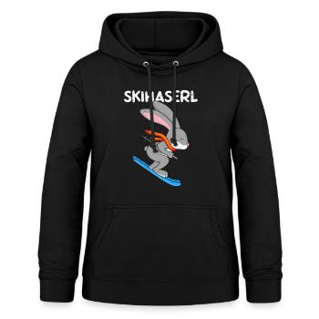 Skihaserl Skihasen Shirt Skihasen Apres Party - Frauen Hoodie - Schwarz - Vorne - AI Model Female 172 light (172cm)