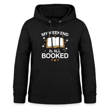 Bücher Buch lesen Bücherei Bibliothek Bücherwurm - Frauen Hoodie - Schwarz - Vorne - AI Model Female 172 light (172cm)