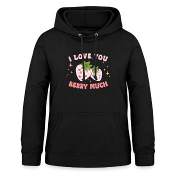 Retro Groovy 70's Valentine's Day Hearts Couple - Women's Hoodie - black - Front - AI Model Female 172 light (172cm)