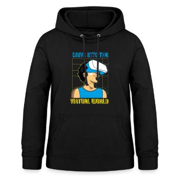 VR Brille Virtual Reality Gaming - Frauen Hoodie - Schwarz - Vorne - AI Model Female 172 light (172cm)