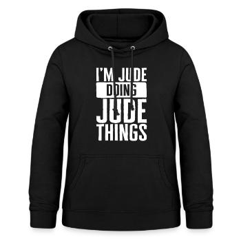 Maßgeschneidertes Hemd, ich bin Jude, der Jude-Dinge tut - Frauen Hoodie - Schwarz - Vorne - AI Model Female 172 light (172cm)