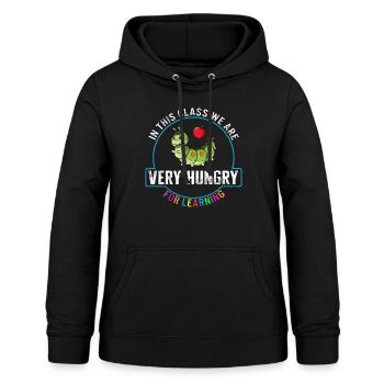 Learning Shirt, We Are Very Hungry For Learning - Women's Hoodie - black - Front - AI Model Female 172 light (172cm)