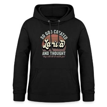 Nom Larissa Cadeau Anniversaire Dire Drôle - Sweat à capuche Femme - noir - Devant - AI Model Female 172 light (172cm)