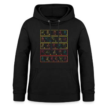 Sign Language Shirt, Sign Language Tee, Deaf - Women's Hoodie - black - Front - AI Model Female 172 light (172cm)