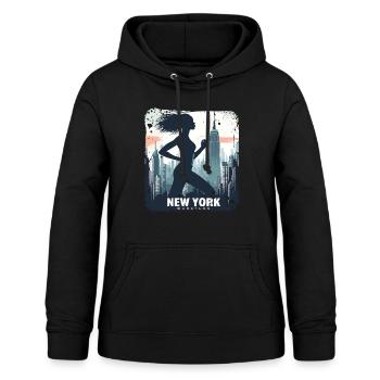 Läuferin Skyline NYC - Frauen Hoodie - Schwarz - Vorne - AI Model Female 172 light (172cm)