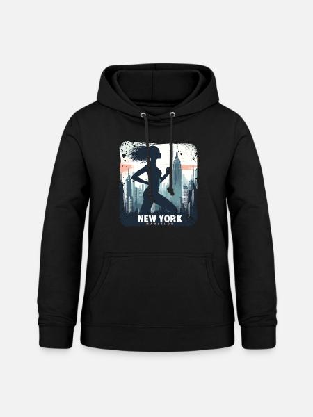 Läuferin Skyline NYC - Frauen Hoodie - Schwarz