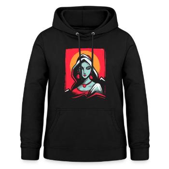 Traditionelle indische Frau - Frauen Hoodie - Schwarz - Vorne - AI Model Female 172 light (172cm)
