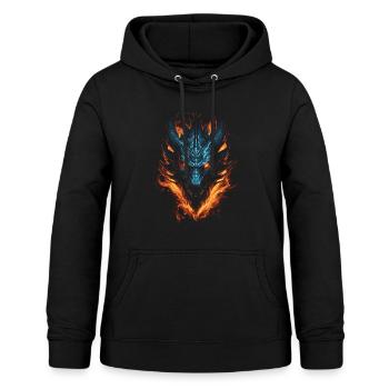 Dragon, Fire, Mystical, Dragon - Women's Hoodie - black - Front - AI Model Female 172 light (172cm)