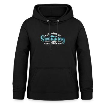 A Day without Swimming is like Sport - Frauen Hoodie - Schwarz - Vorne - AI Model Female 172 light (172cm)