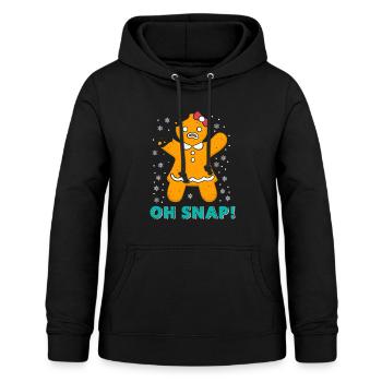 Lebkuchenmann Oh Snap! Lebkuchen Weihnachten - Frauen Hoodie - Schwarz - Vorne - AI Model Female 172 light (172cm)